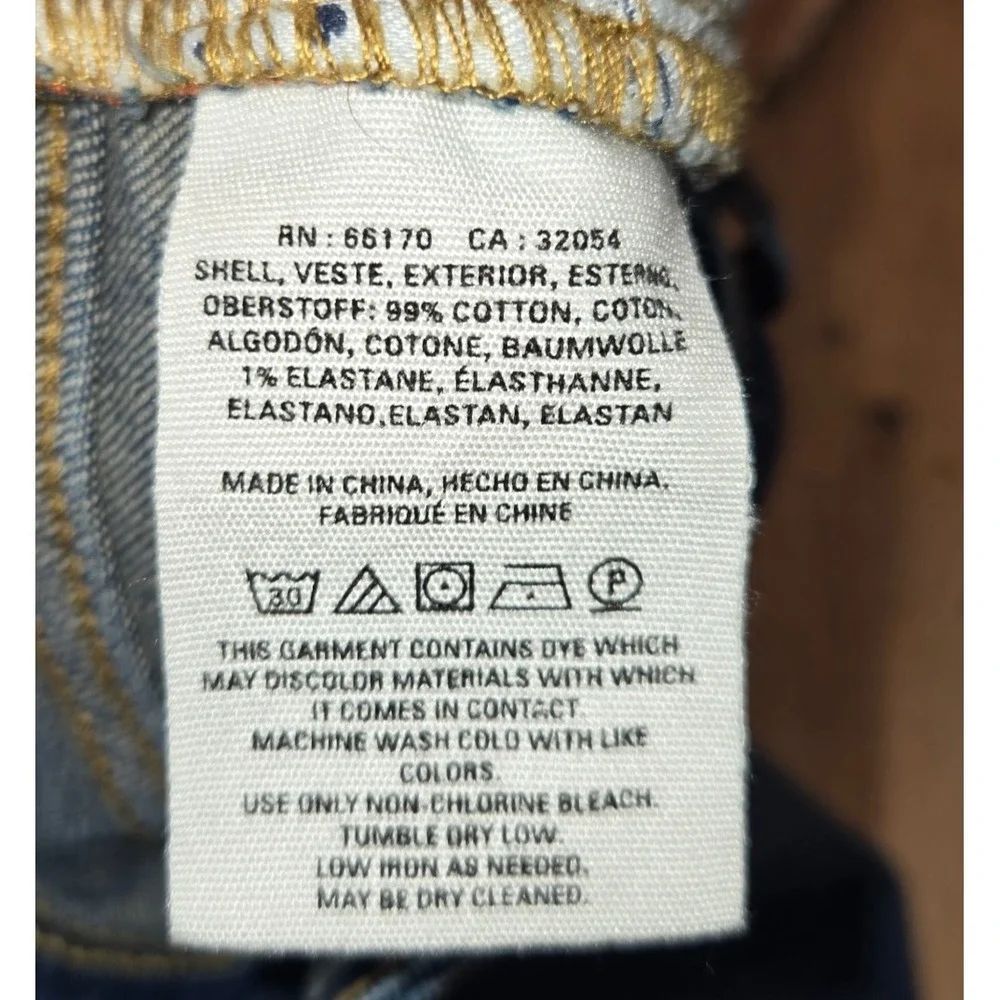 Pilcro‎ and the Letterpress Anthropologie Jeans Womens Blue Red 32 Button Fly - Picture 12 of 13